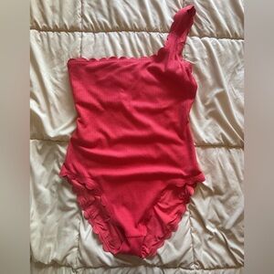 Aerie One-Shoulder Pink One Piece Swimsuit